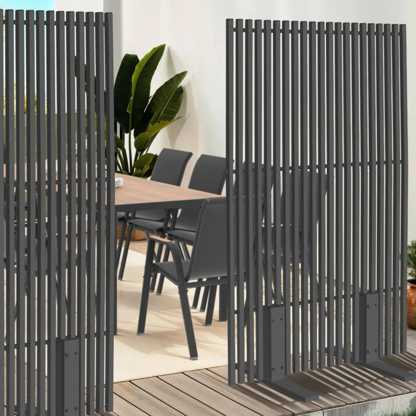 Paravent extérieur ajouré 150x80 cm claustra extérieur gris anthracite
