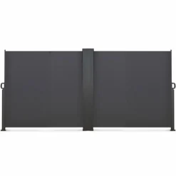 Paravent rétractable double gris anthracite