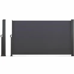 Paravent rétractable extérieur 180 x 500 cm gris anthracite
