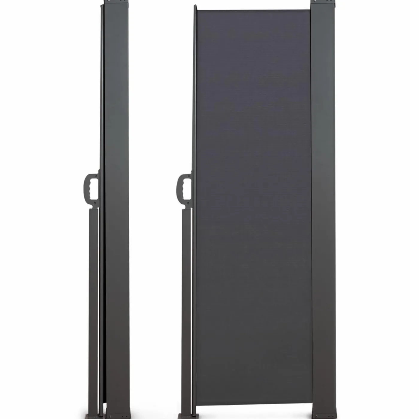 Paravent rétractable extérieur 180 x 500 cm gris anthracite