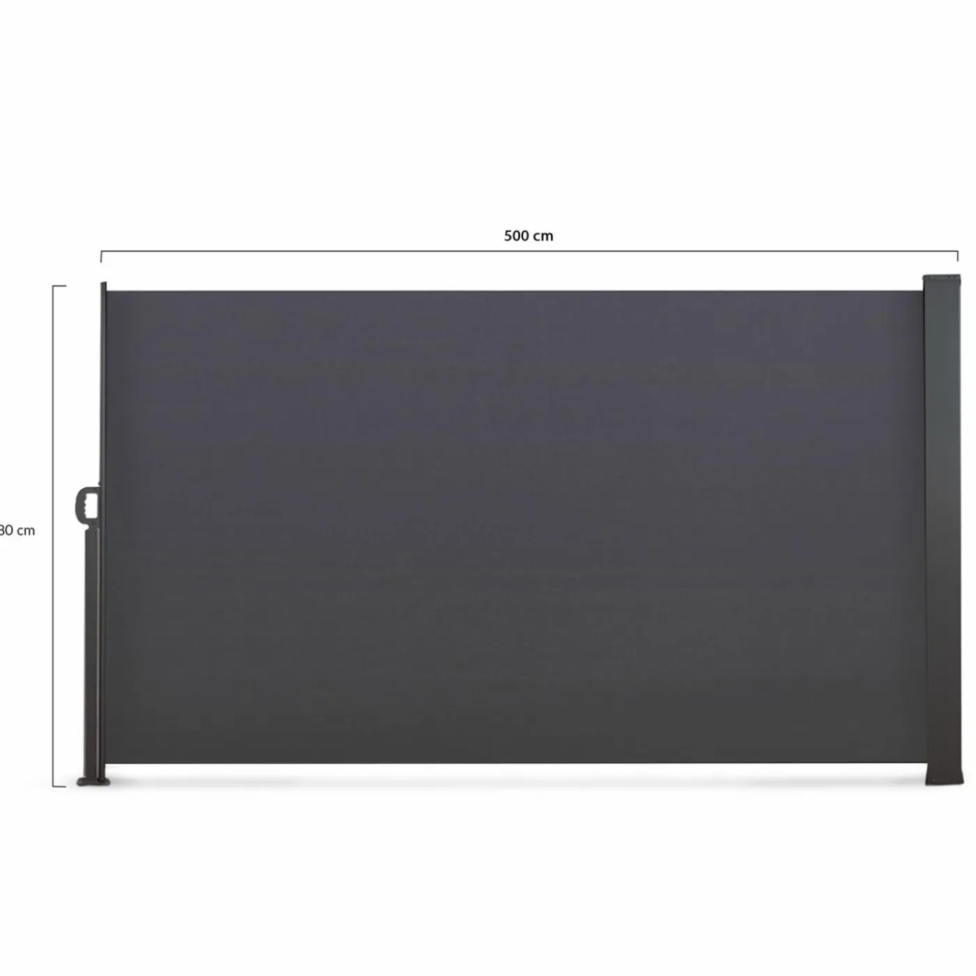 Paravent rétractable extérieur 180 x 500 cm gris anthracite