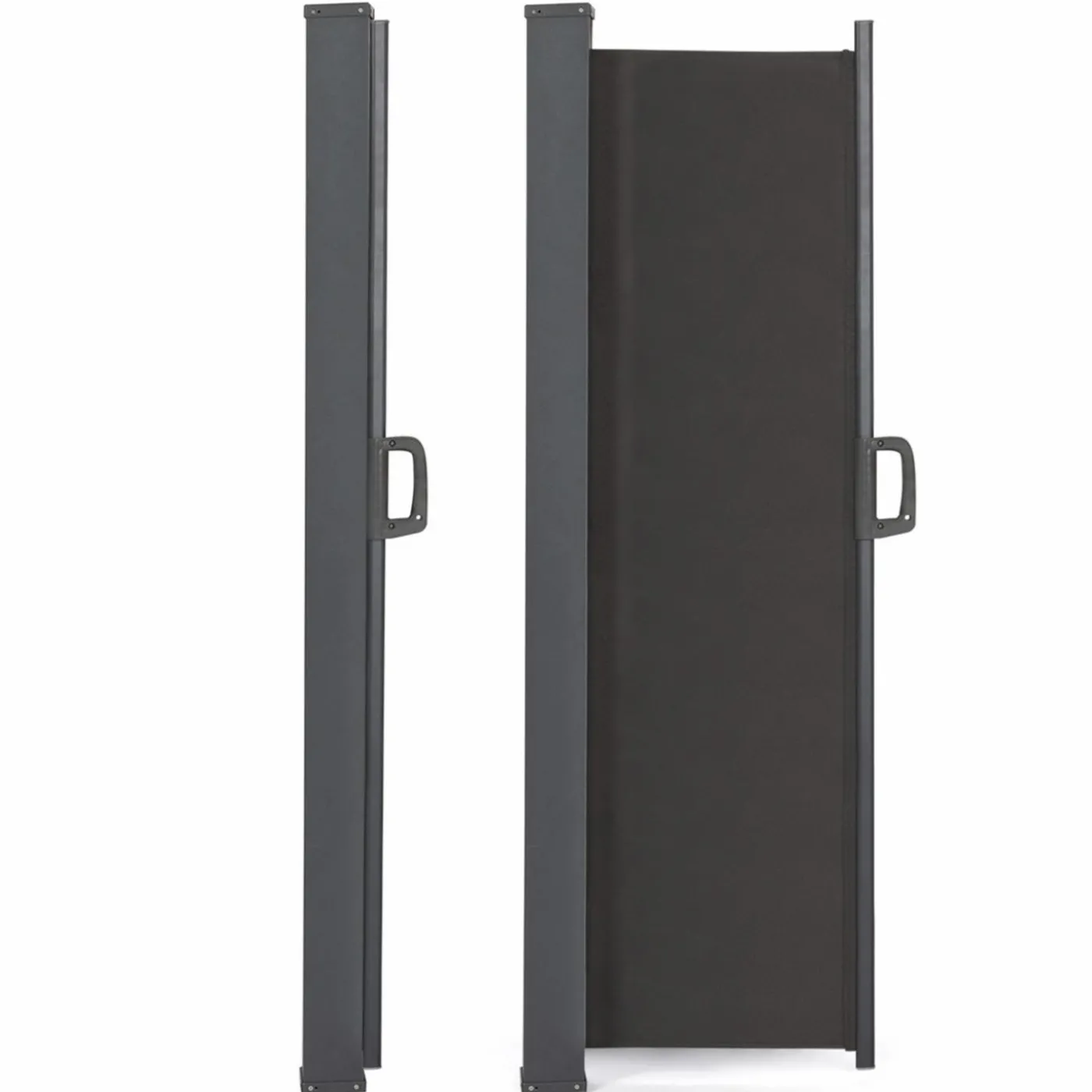 Paravent rétractable 5x2m gris anthracite