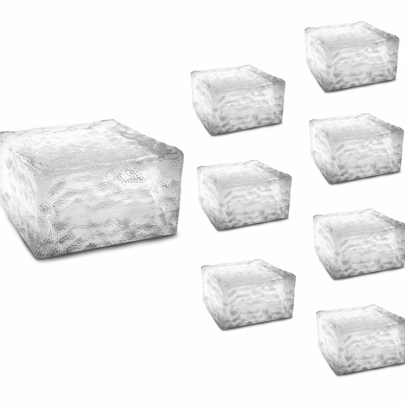 Pavés solaires en verre 4 LEDS blanches éclairage de jardin