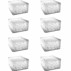 Pavés solaires en verre 4 LEDS blanches éclairage de jardin