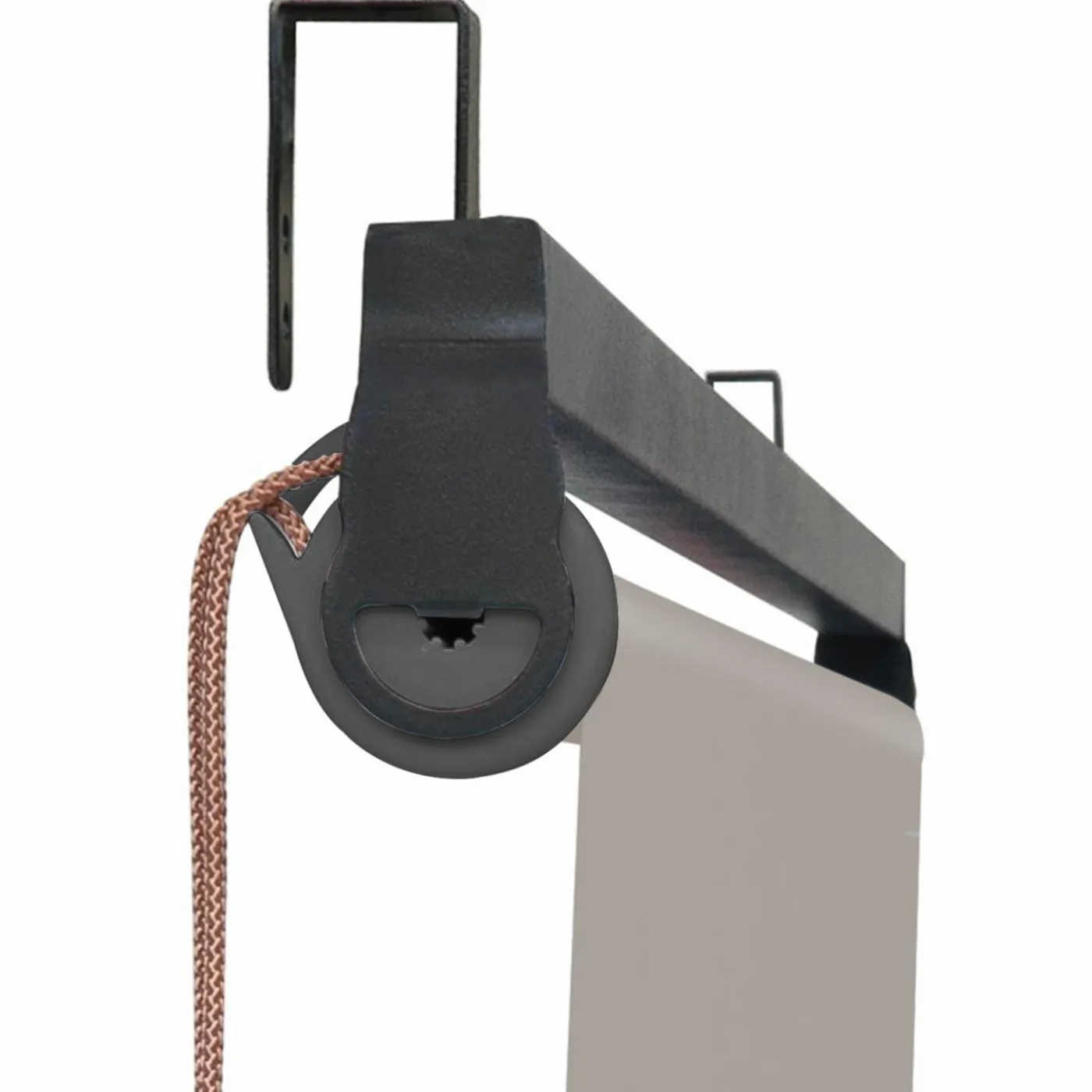 Pergola acier lames orientables 3x4m avec 4 stores taupe