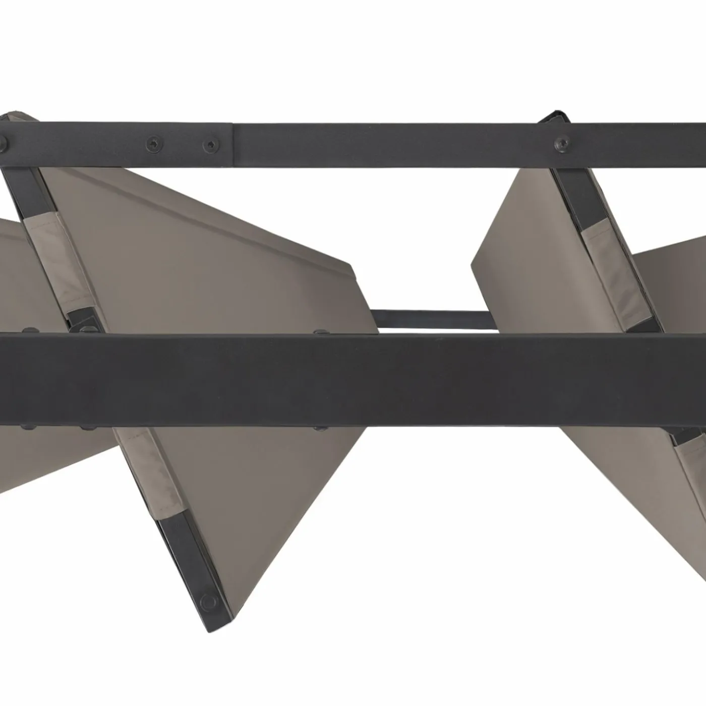 Pergola acier lames orientables 3x4m avec 4 stores taupe