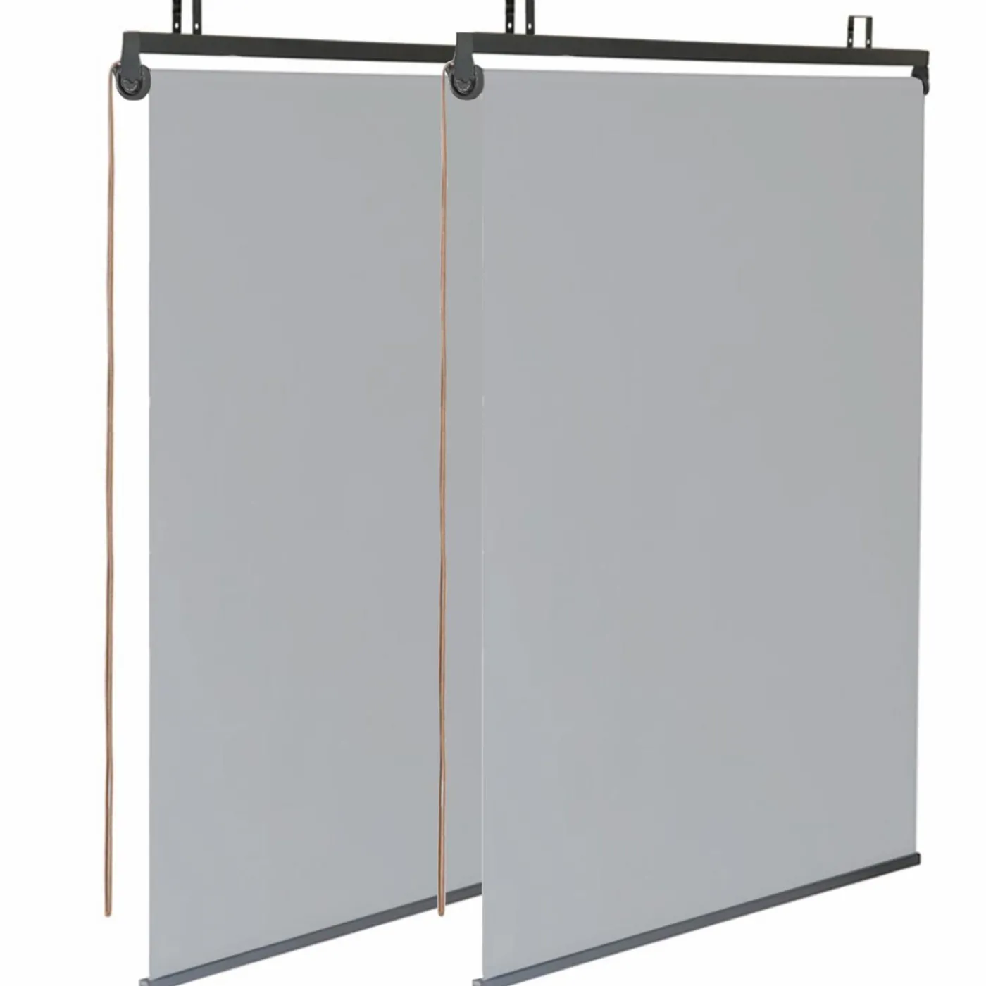 Pergola acier lames orientables 3x4 m avec 4 stores gris clair