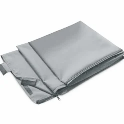 Pergola acier lames orientables 3x4 m avec 4 stores gris clair