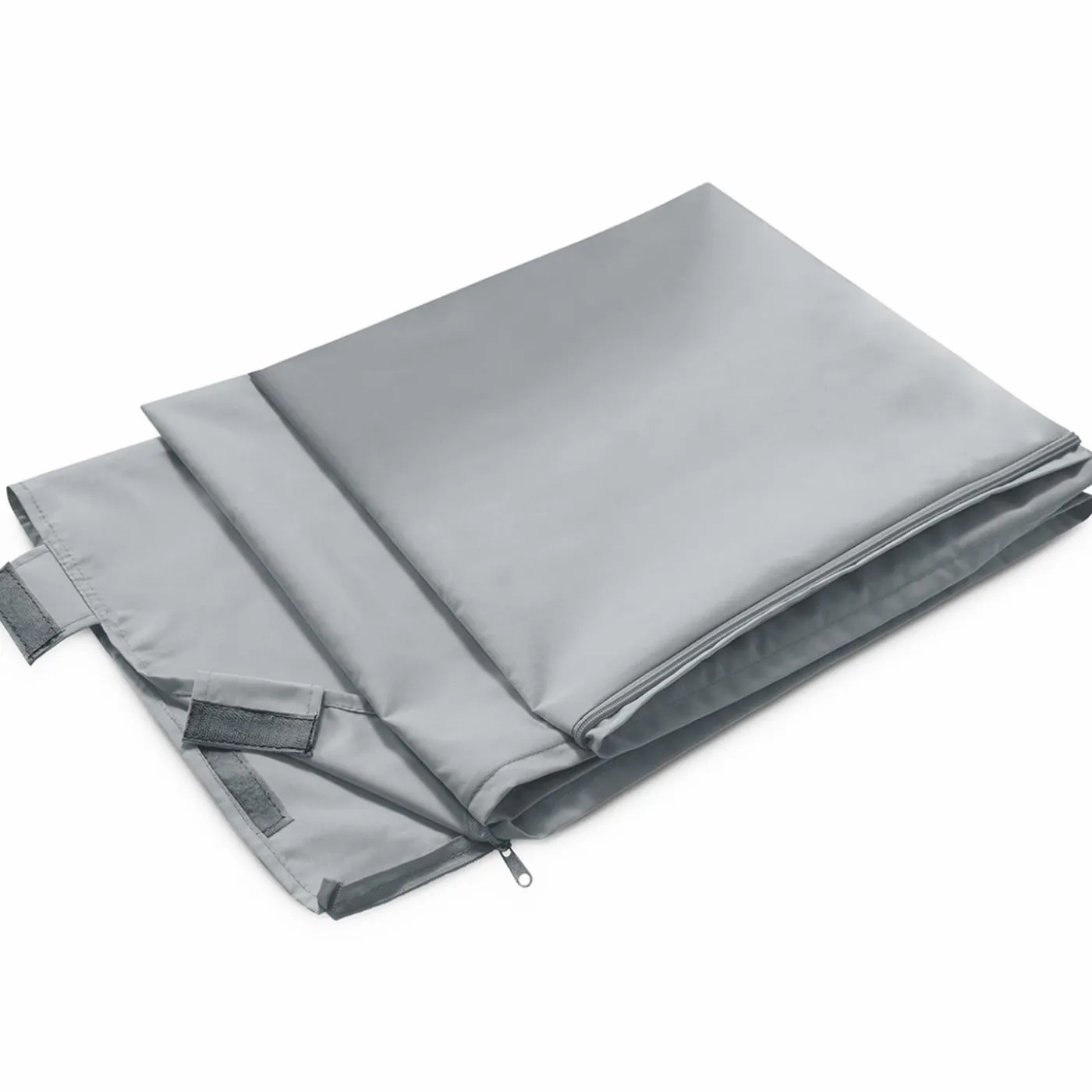 Pergola acier lames orientables 3x4 m avec 4 stores gris clair