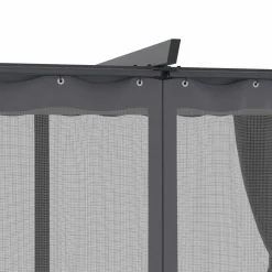 Pergola avec moustiquaire intégrée, toit rétractable et 4 rideaux gris 3x4 m