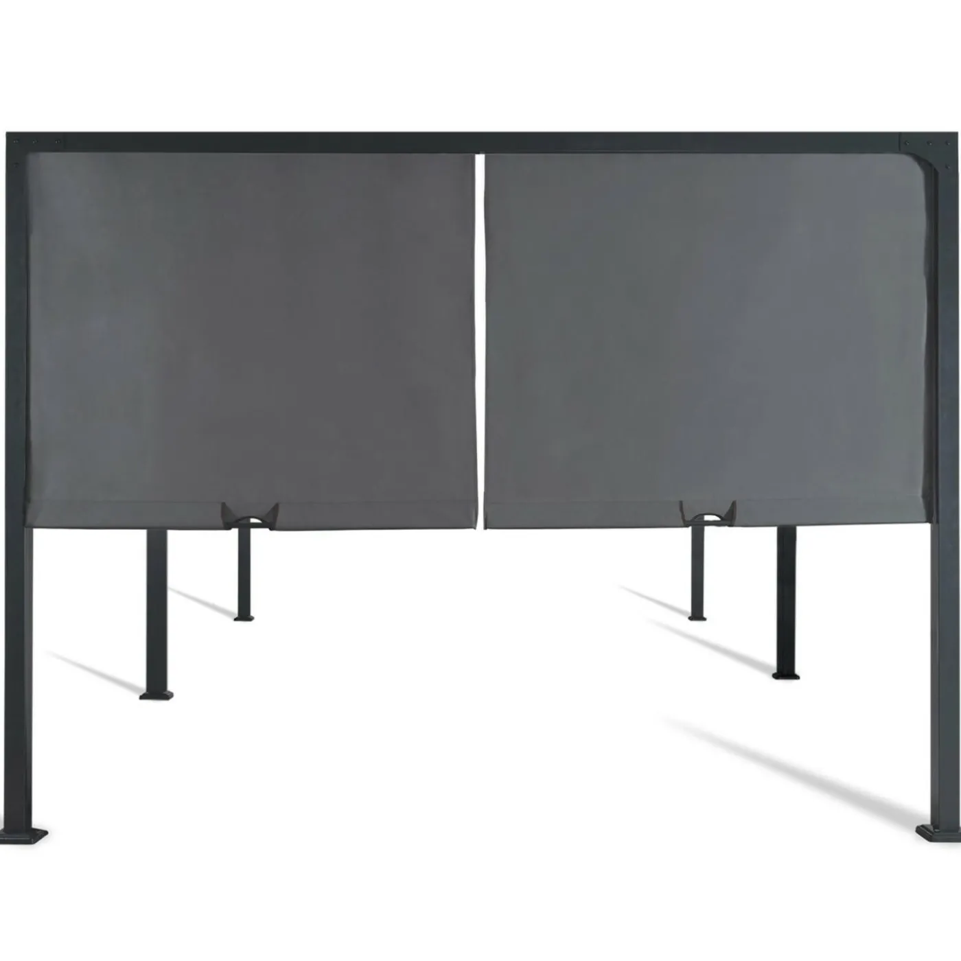 Pergola avec rideaux coulissants gris anthracite 3x6m