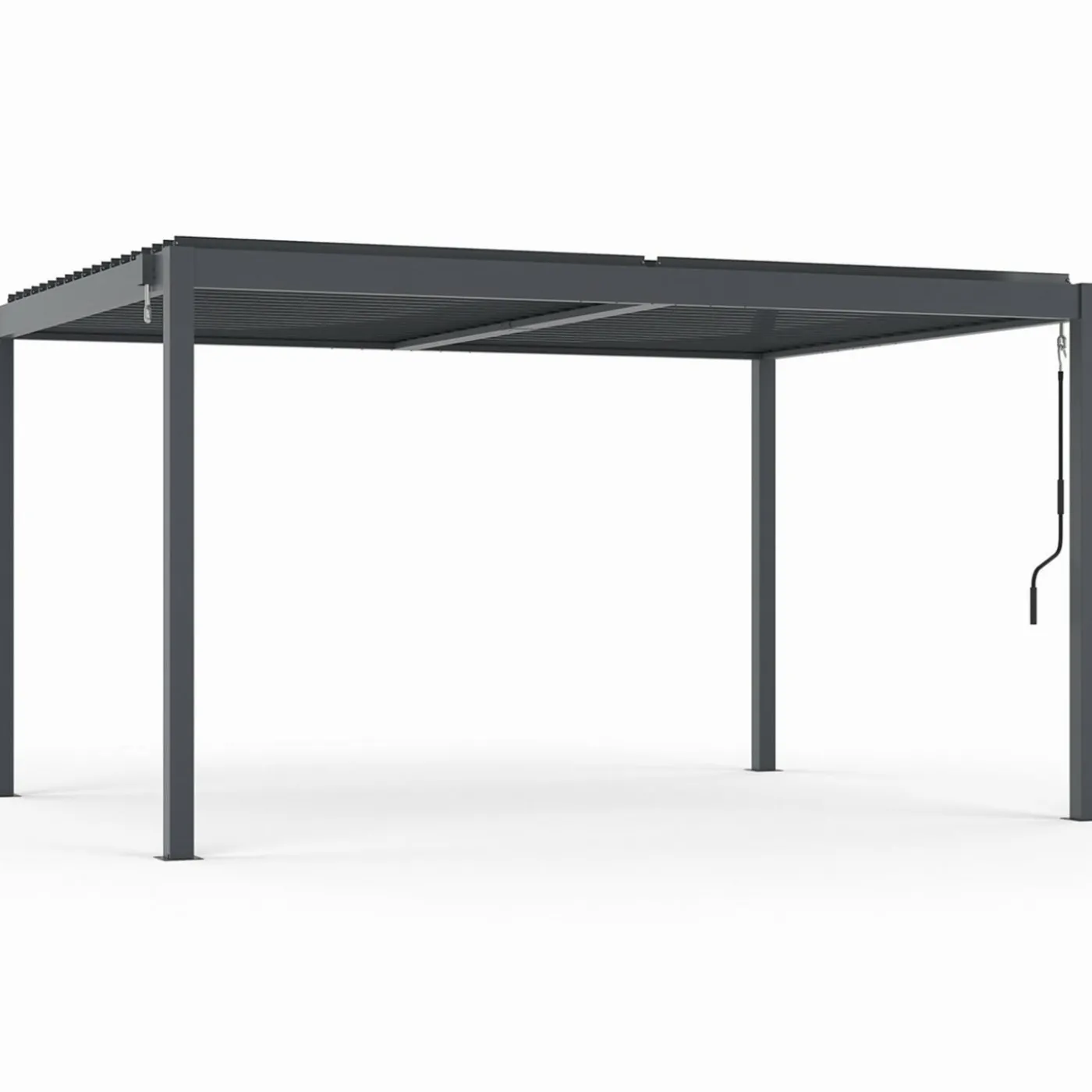 Pergola bioclimatique 3x4 M lames orientables aluminium gris anthracite