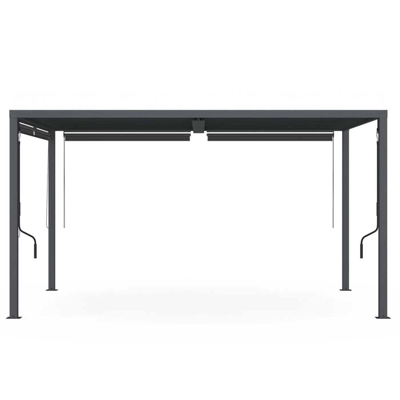 Pergola bioclimatique 3x4M lames orientables et stores gris anthracite