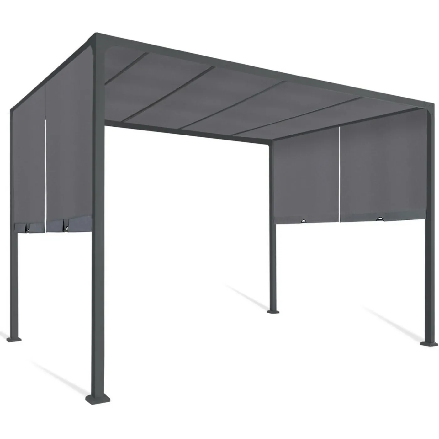 Pergola coulissante gris anthracite 2 pans 3x3 M