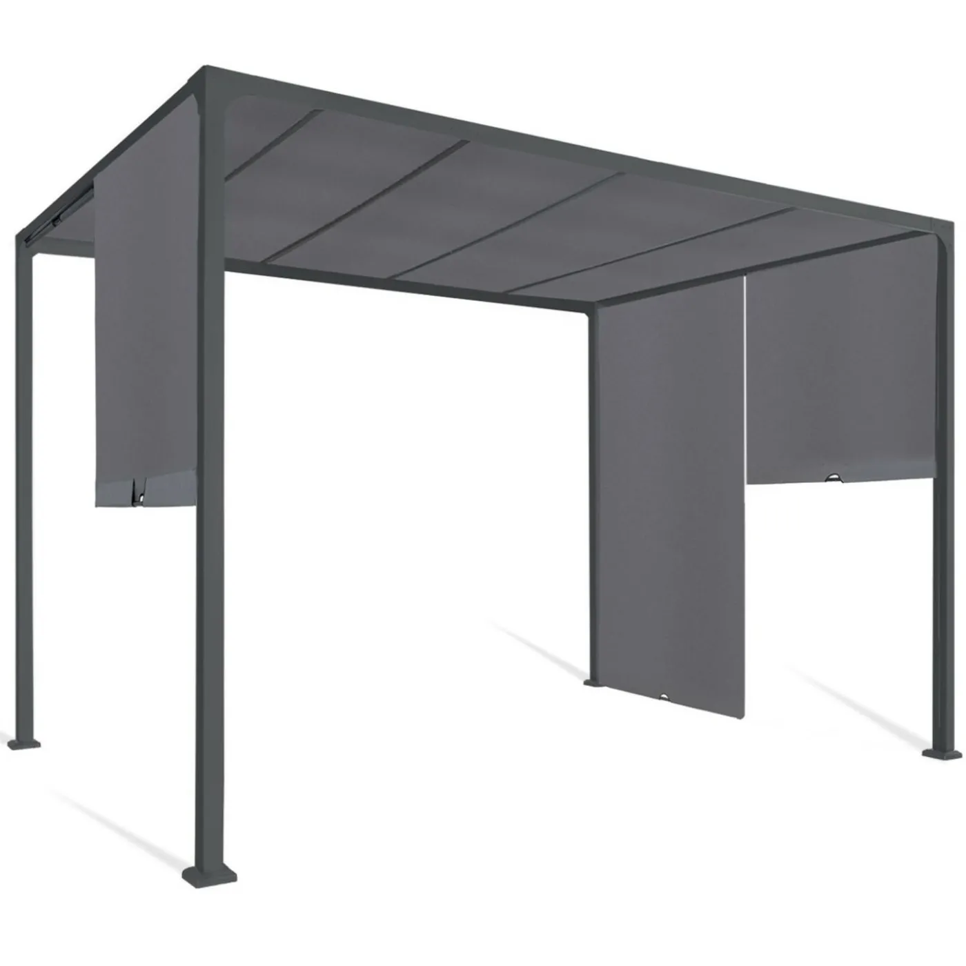 Pergola coulissante gris anthracite 2 pans 3x3 M