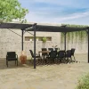Pergola gris anthracite 3x4M avec auvent et toit réglable