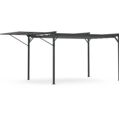 Pergola gris anthracite 3x4M avec auvent et toit réglable