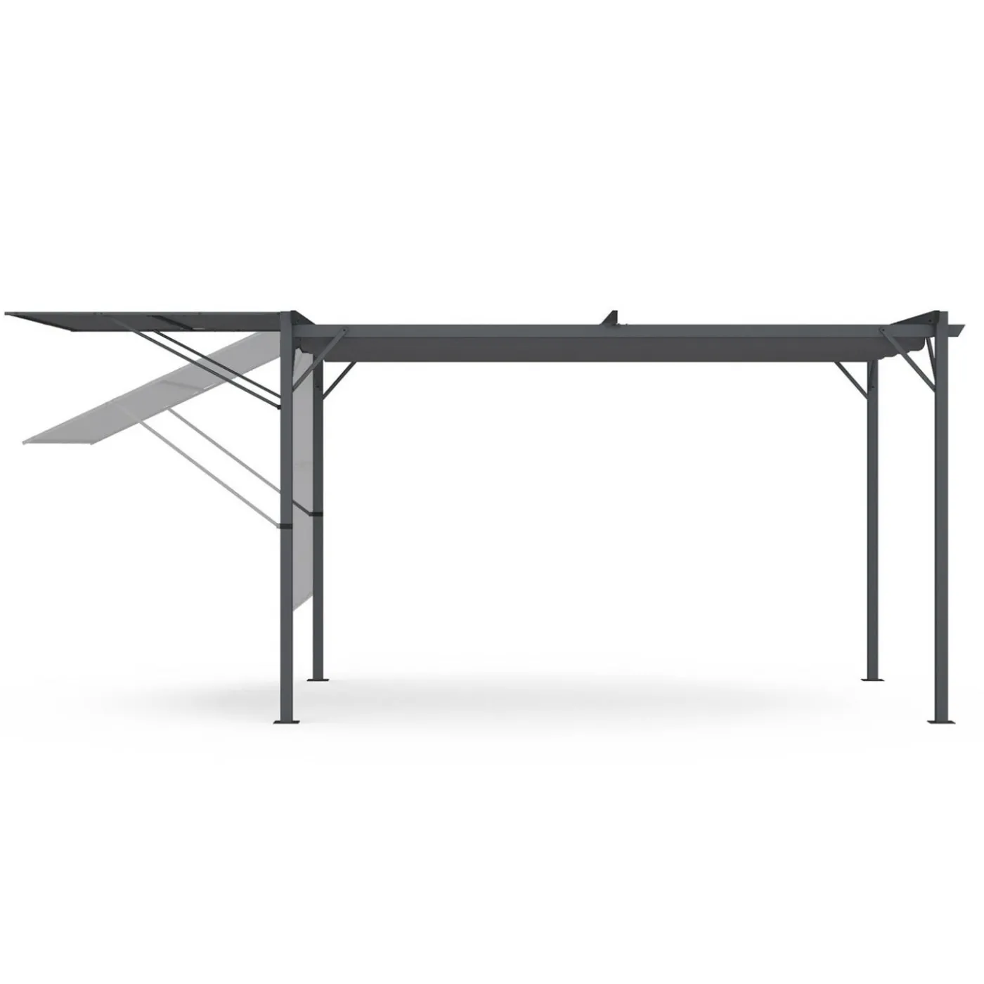 Pergola gris anthracite 3x4M avec auvent et toit réglable