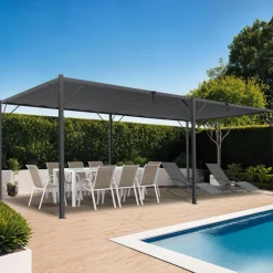 Pergola lames orientables gris anthracite 3x6m