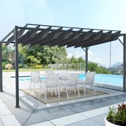 Pergola lames orientables gris anthracite