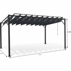 Pergola lames orientables gris anthracite