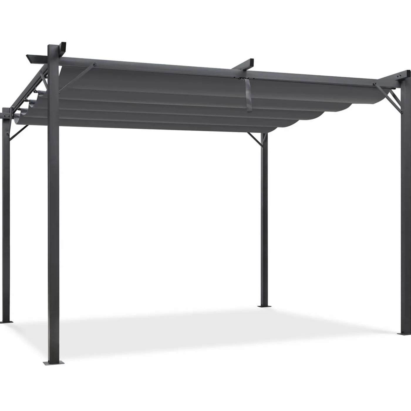 Pergola toit rétractable gris 3x4 M