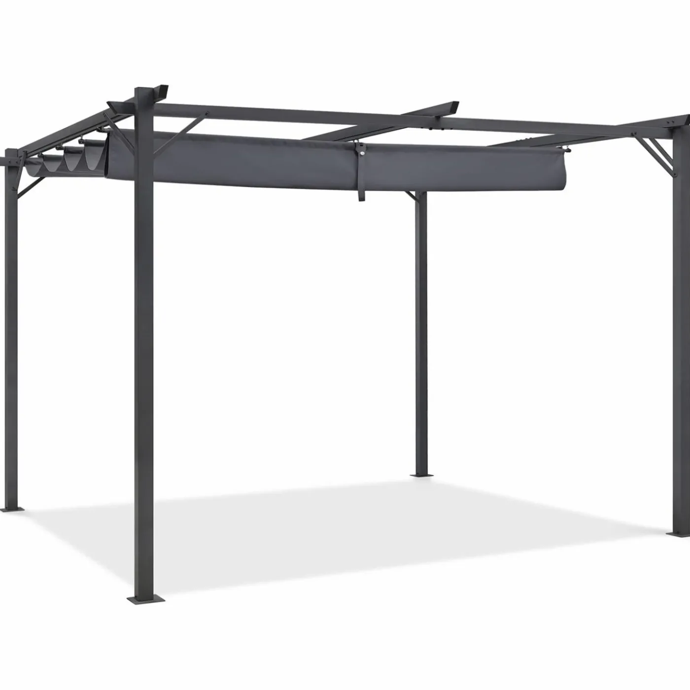Pergola toit rétractable gris 3x4 M