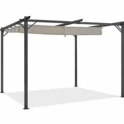 Pergola toit rétractable taupe 3x4 M