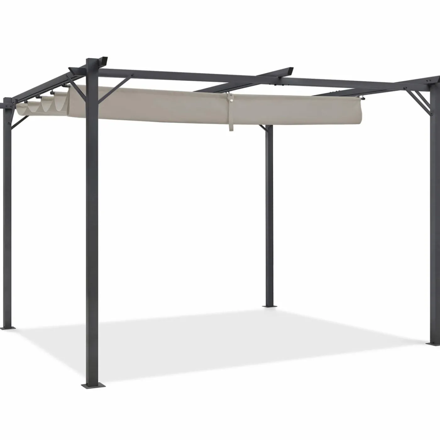 Pergola toit rétractable taupe 3x4 M