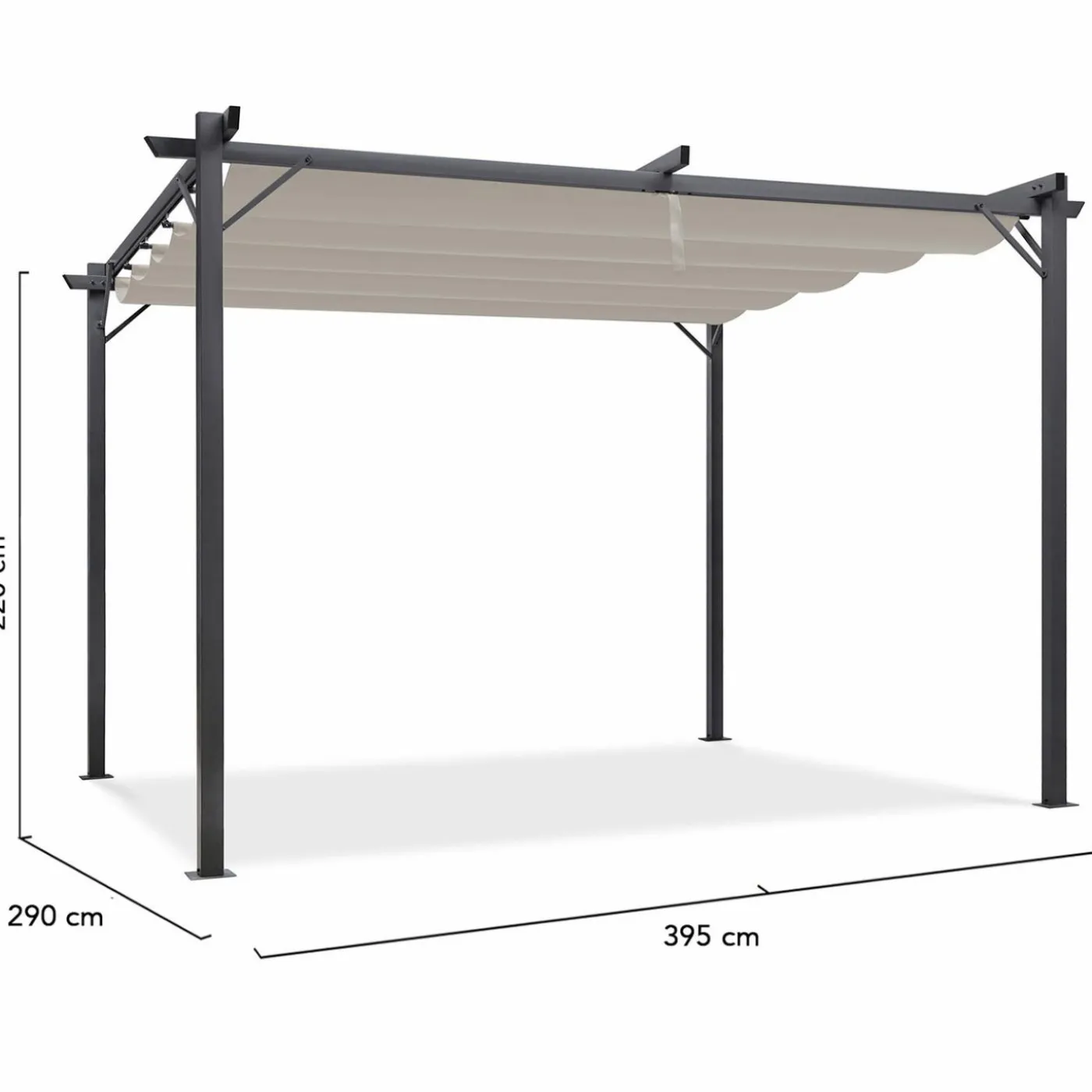 Pergola toit rétractable taupe 3x4 M