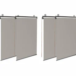 Pergola toit rétractable taupe et stores enrouleurs