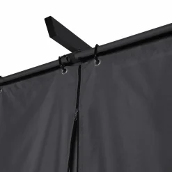 Pergola toit rétractable 3x4m gris avec 4 rideaux
