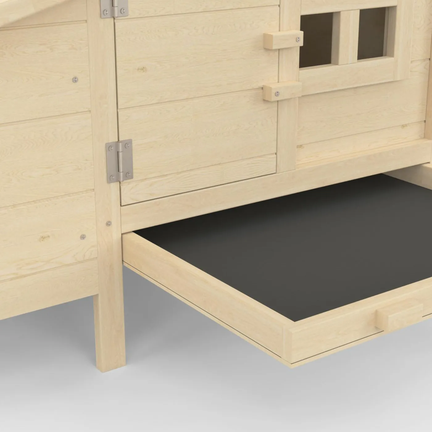 Petit poulailler en bois pour 2 poules avec enclos et pondoir sur pilotis