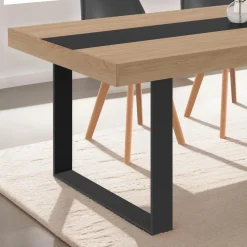 Pieds de table carrés en métal noir design industriel