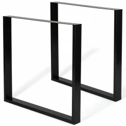 Pieds de table carrés en métal noir design industriel