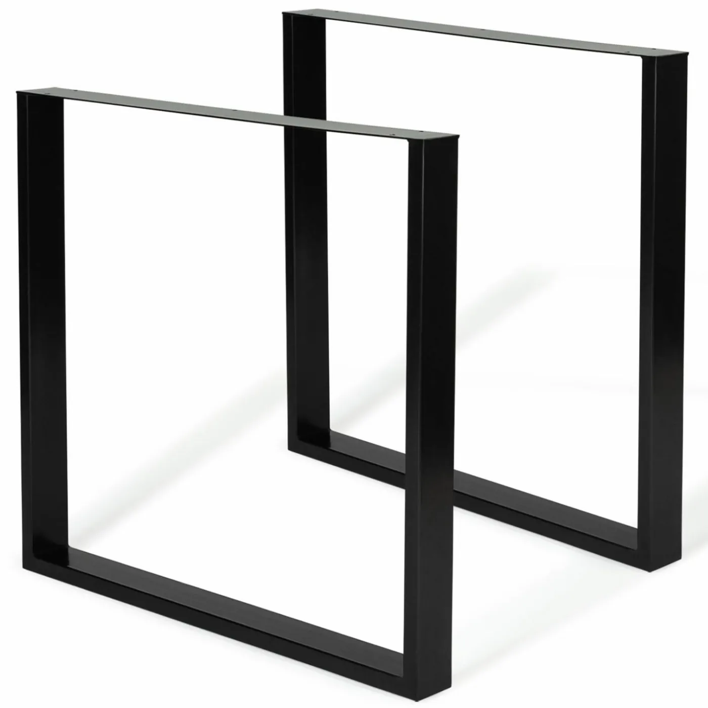 Pieds de table carrés en métal noir design industriel