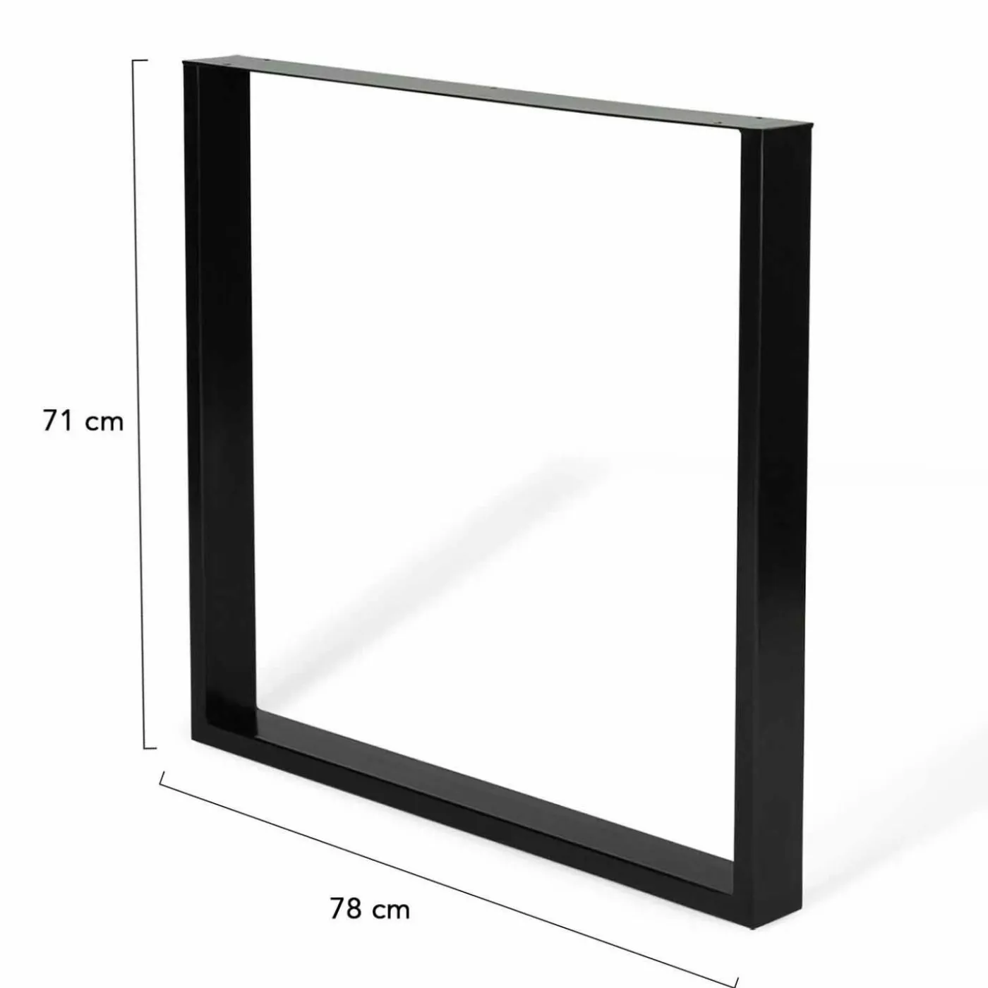 Pieds de table carrés en métal noir design industriel