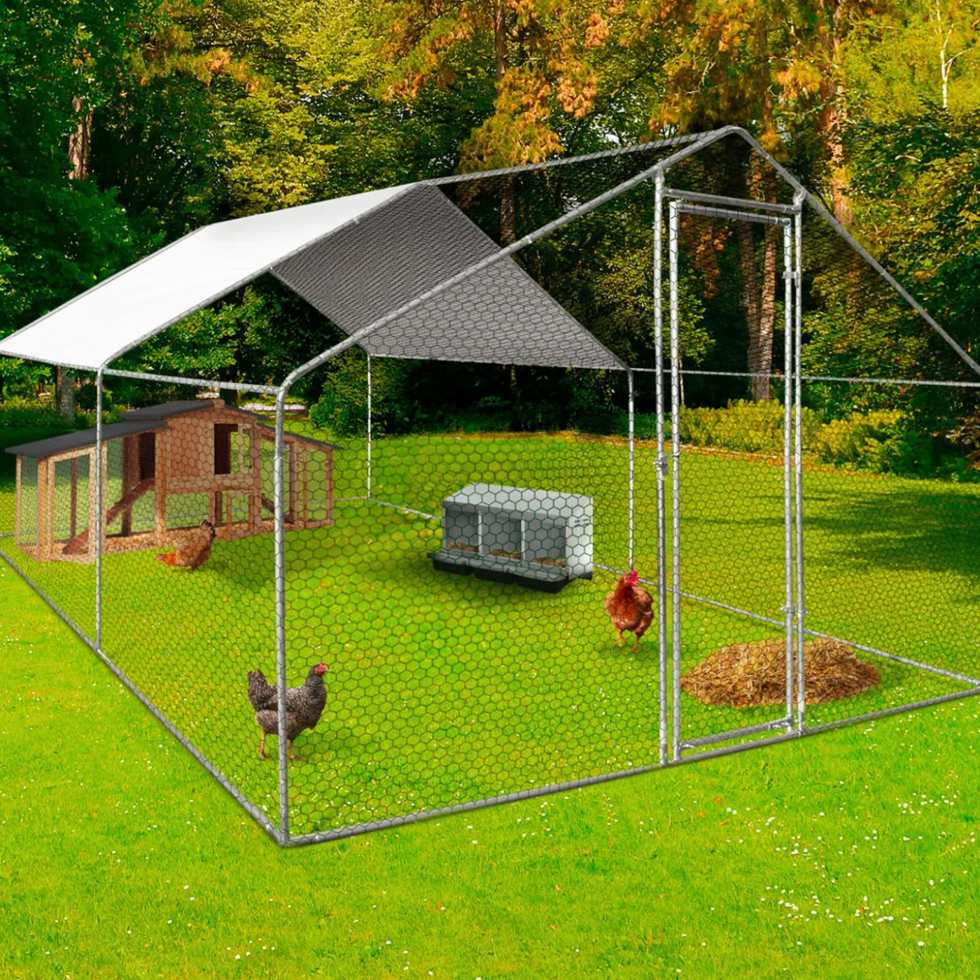 Pondoir pour poules 3 emplacements en métal nichoir avec fond