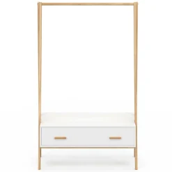 Portant enfant tipi avec 1 porte blanc et bois 130 cm