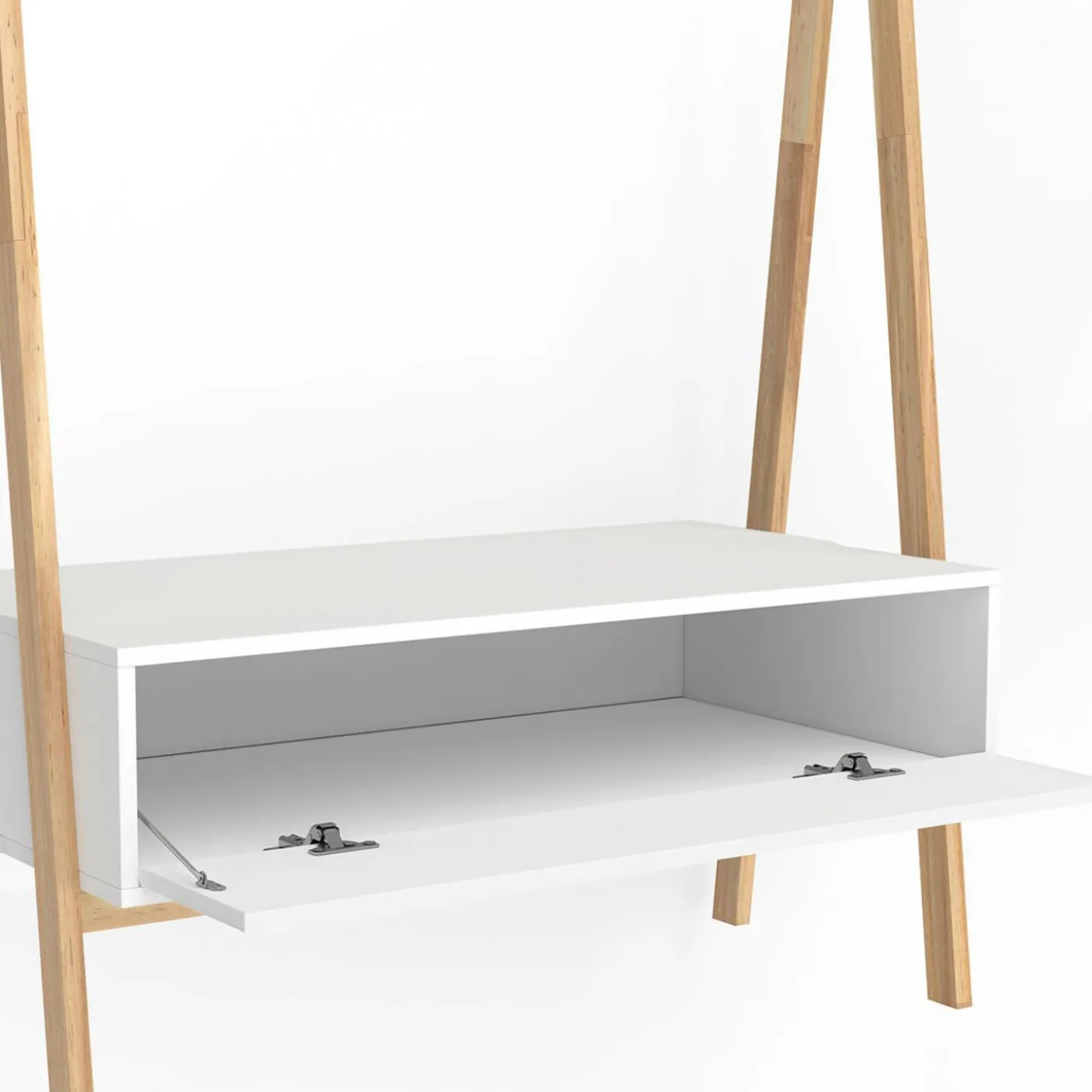 Portant enfant tipi avec 1 porte blanc et bois 130 cm