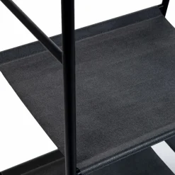 Portant vêtements en métal noir et façon bois