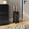 Porte parapluie carré en acier noir 45 cm