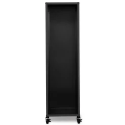 Porte-bûche intérieur 112 cm acier noir plein avec roulettes