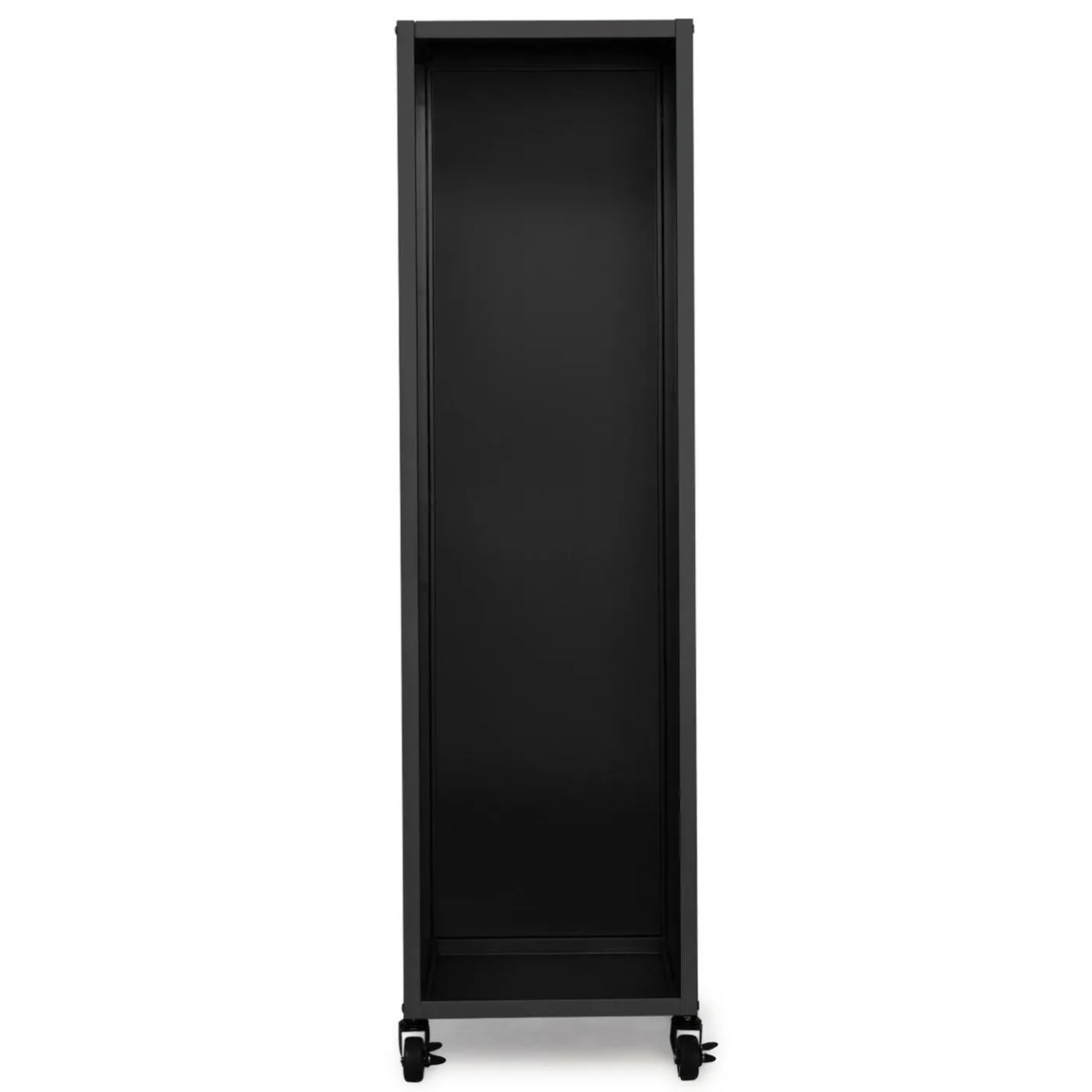 Porte-bûche intérieur 112 cm acier noir plein avec roulettes