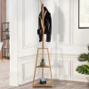 Porte-manteau bambou avec étagères d’angle