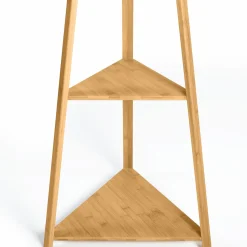 Porte-manteau bambou avec étagères d’angle
