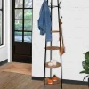 Porte-manteau industriel sur pied avec étagères