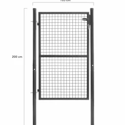 Portillon gris anthracite jardin en acier 105 x 150 cm