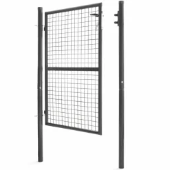 Portillon gris anthracite jardin en acier 105 x 125 cm