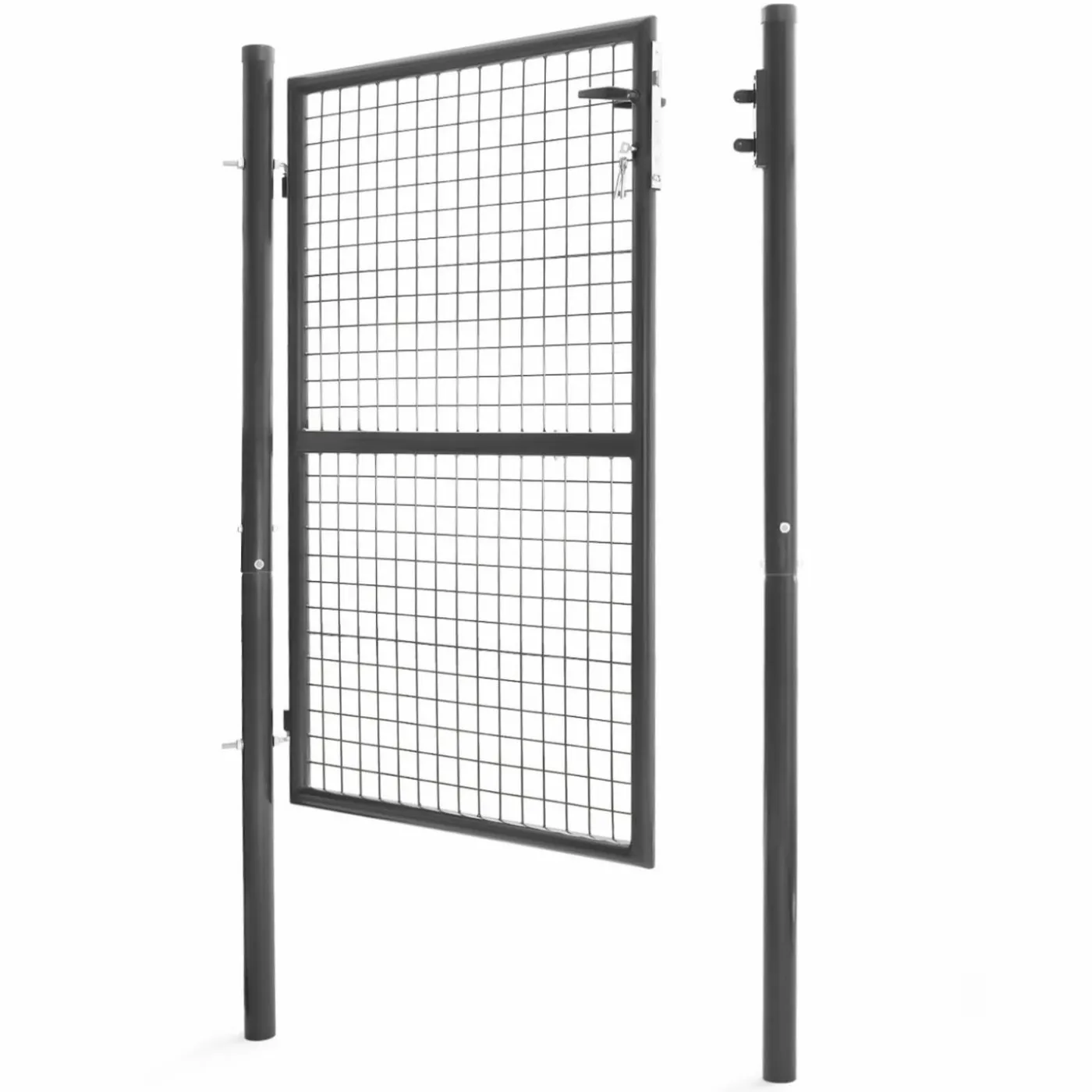 Portillon gris anthracite jardin en acier 105 x 125 cm